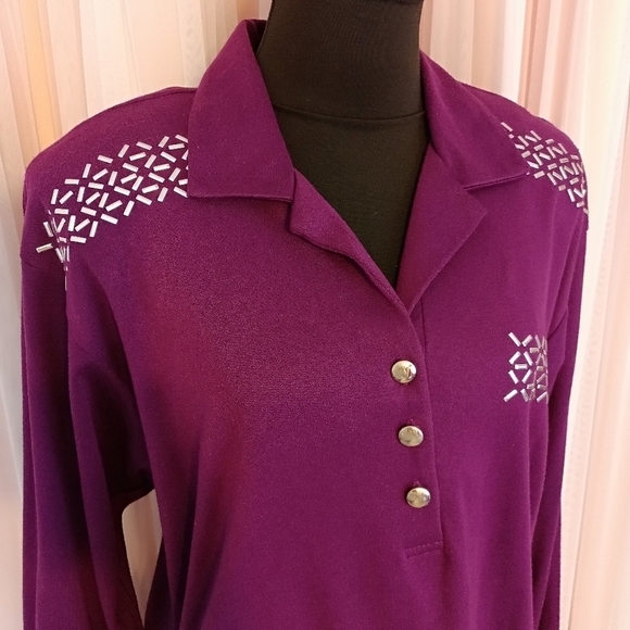 Vintage 80s Gepetto Women's Purple Track Suit size Medium - Picture 6 of 10